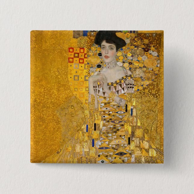 Macaron Carré 5 Cm Gustav Klimt - Portrait d'Adele Bloch-Bauer I (Devant)