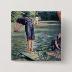 Macaron Carré 5 Cm Gustave Caillebotte - Bathers, Banque des Yerres