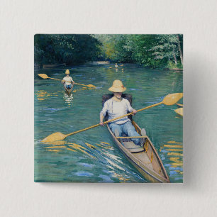 Macaron Carré 5 Cm Gustave Caillebotte - Skiffs on the Yerres