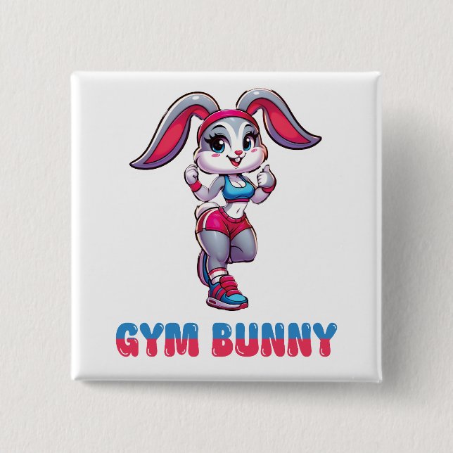 Macaron Carré 5 Cm Gym Bunny (Devant)