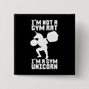 Macaron Carré 5 Cm Gym Rat vs Gym Unicorn - Drôle Inspiration d'entra