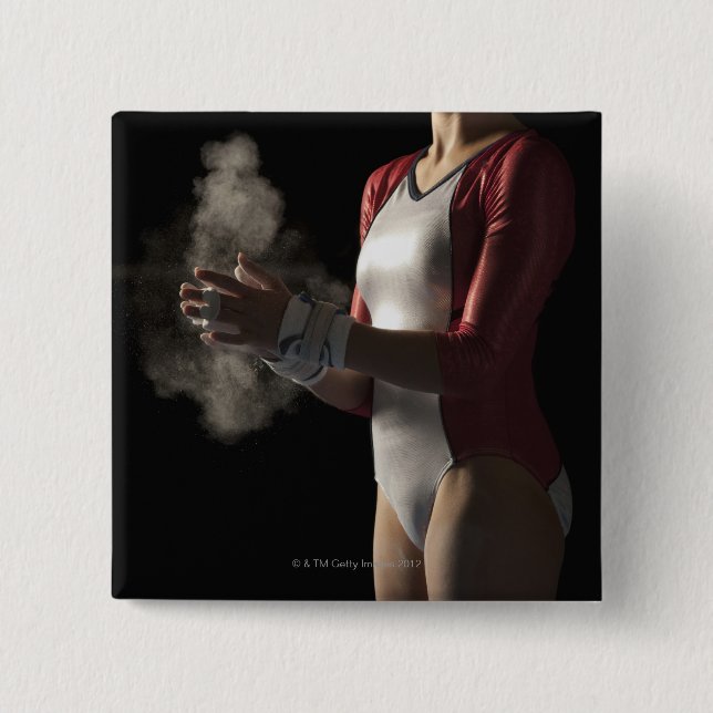 Macaron Carré 5 Cm Gymnaste 3 (Devant)