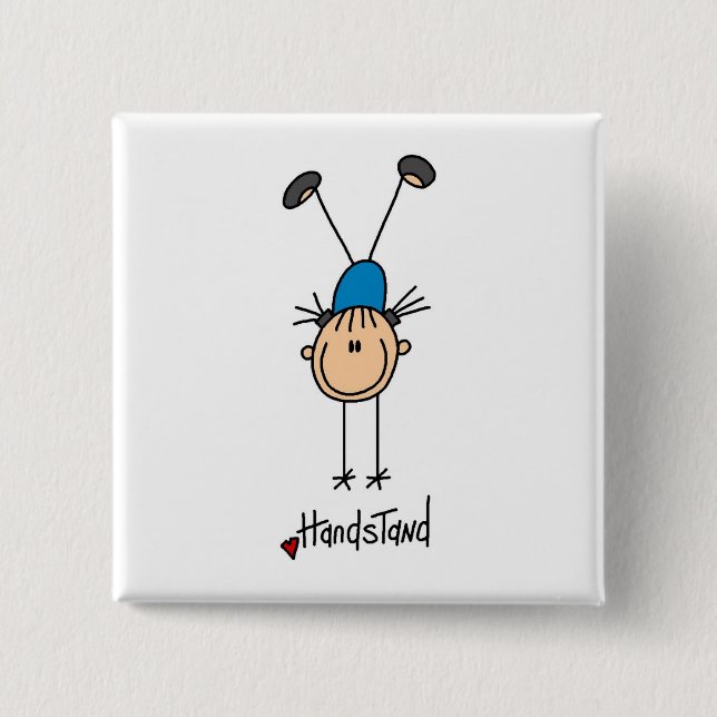 Macaron Carré 5 Cm Gymnaste faisant des appuis renversés (Devant)