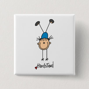 Macaron Carré 5 Cm Gymnaste faisant des appuis renversés