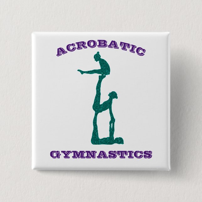 Macaron Carré 5 Cm Gymnastique acrobatique - Filles Acro Violet et Tu (Devant)