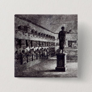 Macaron Carré 5 Cm Hall de l'Arringatore, musée d'Etruscan