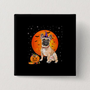Macaron Carré 5 Cm Halloween Français Bulldog Trick Ou Treat Citrouil