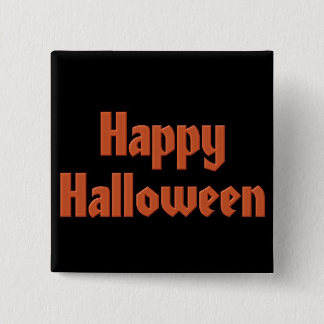 Macaron Carré 5 Cm Halloween heureux (Devant)