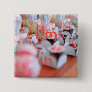 Macaron Carré 5 Cm HAMbWG - Square Button - I'm in w/Pastry