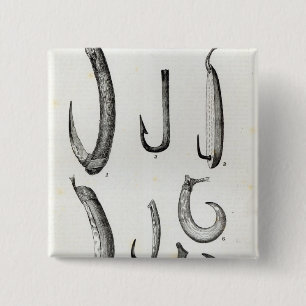 Macaron Carré 5 Cm Hameçons de préhistorique et d'incivilisé
