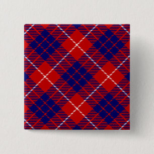 Macaron Carré 5 Cm Hamilton tartan rouge bleu violet plaid