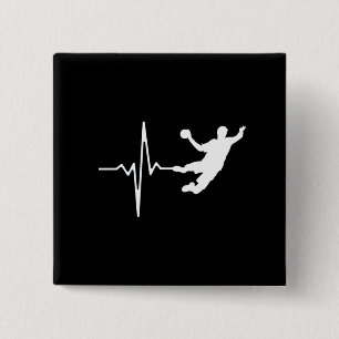 Macaron Carré 5 Cm Handball - Handball Player Heartbeat