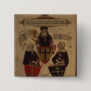 Macaron Carré 5 Cm Hans Fugger deux épouses Clara Widolf et Elisabet