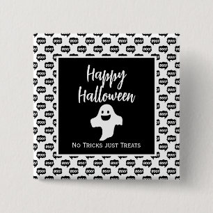 Macaron Carré 5 Cm Happy Halloween fantôme boo pas de trucs juste des