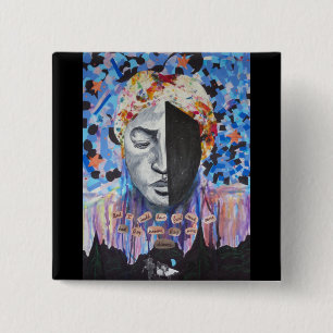 Macaron Carré 5 Cm Harriet Tubman - bouton noir d'histoire