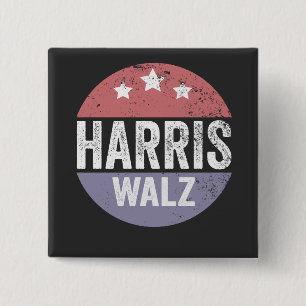 Macaron Carré 5 Cm Harris Walz 2024 Election Kamala Tim Waltz America