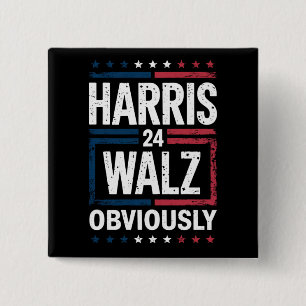 Macaron Carré 5 Cm Harris Walz Évidemment Harris Waltz Élection 2024