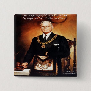 Macaron Carré 5 Cm Harry Truman "n'a pas donné de citation 'Em Hell'