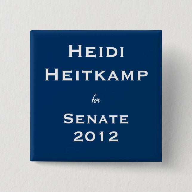 Macaron Carré 5 Cm Heidi Heitkamp pour le sénat (Devant)