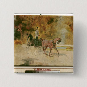 Macaron Carré 5 Cm Henri De Toulouse-Lautrec un dog-cart