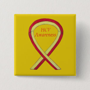 Macaron Carré 5 Cm Hépatite C (VHC) Sensibilisation Ange Écorces au r