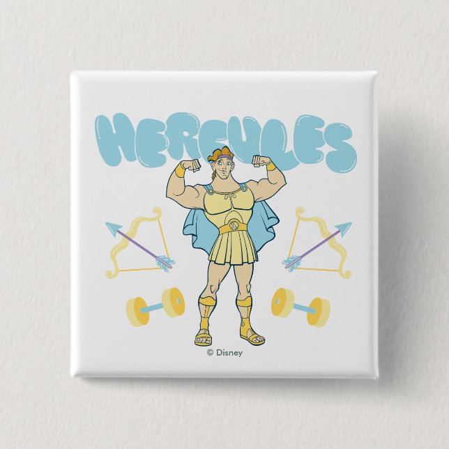 Macaron Carré 5 Cm Hercules Arrows and Dumbbells Flex Button (Devant)