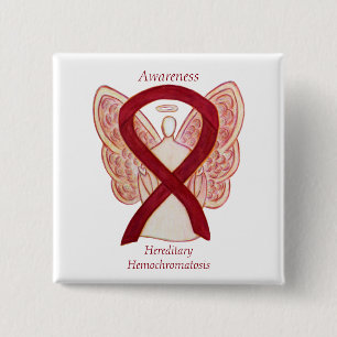 Macaron Carré 5 Cm Hereditary Hemochromatosis Awareness Ribbon Pin