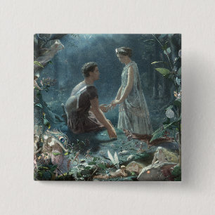 Macaron Carré 5 Cm Hermia Lysander & fées Midsummer Night Dream