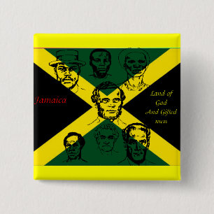 Macaron Carré 5 Cm héros national de la jamaïque
