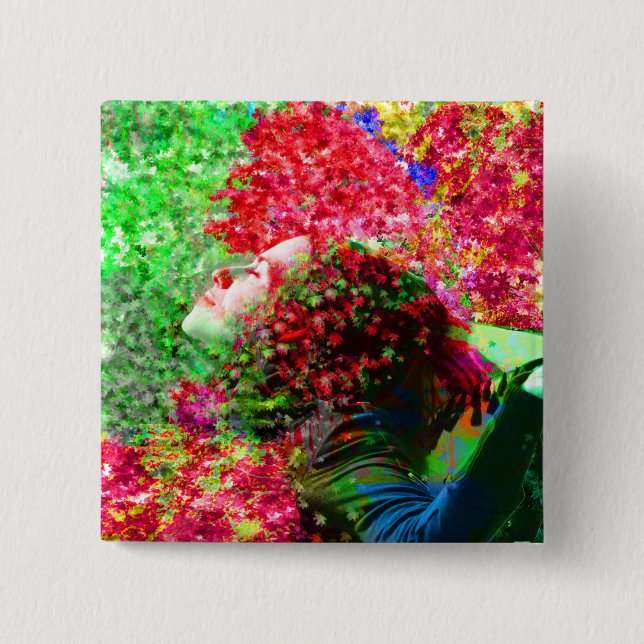 Macaron Carré 5 Cm Heure d'été (Devant)