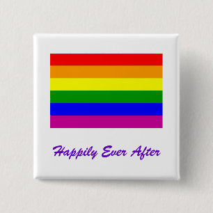 Macaron Carré 5 Cm Heureux toujours après/Mariage gay