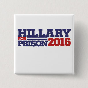 Macaron Carré 5 Cm Hillary pour la prison 2016 anti-hillary