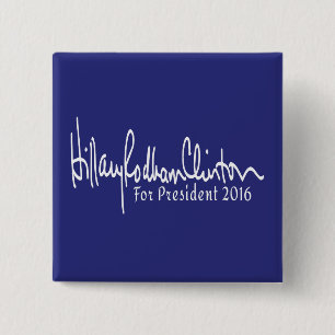 Macaron Carré 5 Cm Hillary Rodham Clinton pour le président 2016 Butt