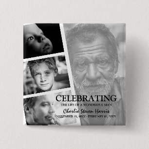 Macaron Carré 5 Cm Histoire de vie moderne en collage photo pour funé