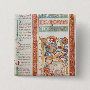 Macaron Carré 5 Cm Historiated parafent "B" dépeignant le Roi David