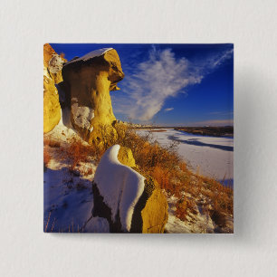 Macaron Carré 5 Cm Hiver le long de la rivière Missouri près de