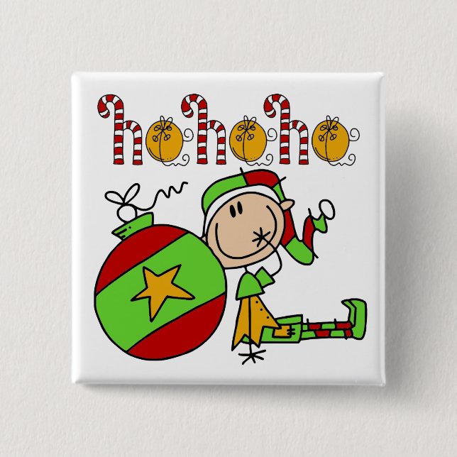 Macaron Carré 5 Cm Ho Ho Ho Holiday Elfe (Devant)