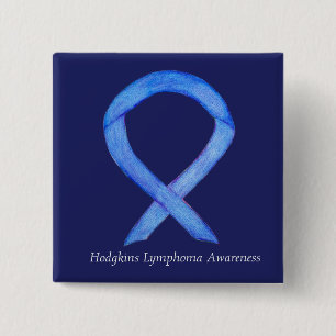 Macaron Carré 5 Cm Hodgkins Lymphoma Sensibilisation Ruban Art Pins p