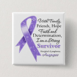 Macaron Carré 5 Cm Hodgkins Lymphoma Soutien Survivant Fort