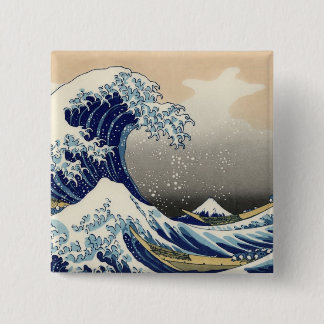 Macaron Carré 5 Cm Hokusai : La grande vague de Kanagawa