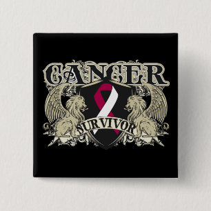 Macaron Carré 5 Cm Hommes principaux de survivant de Cancer de cou
