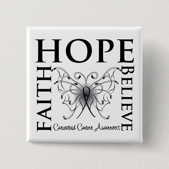 Macaron Carré 5 Cm Hope Belith Faith - Cancer du Carcinoïde (Devant)