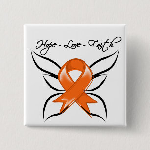 Macaron Carré 5 Cm Hope Love Faith Butterfly - Sclérose en plaques