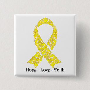 Macaron Carré 5 Cm Hope Yellow Awareness Ribbon