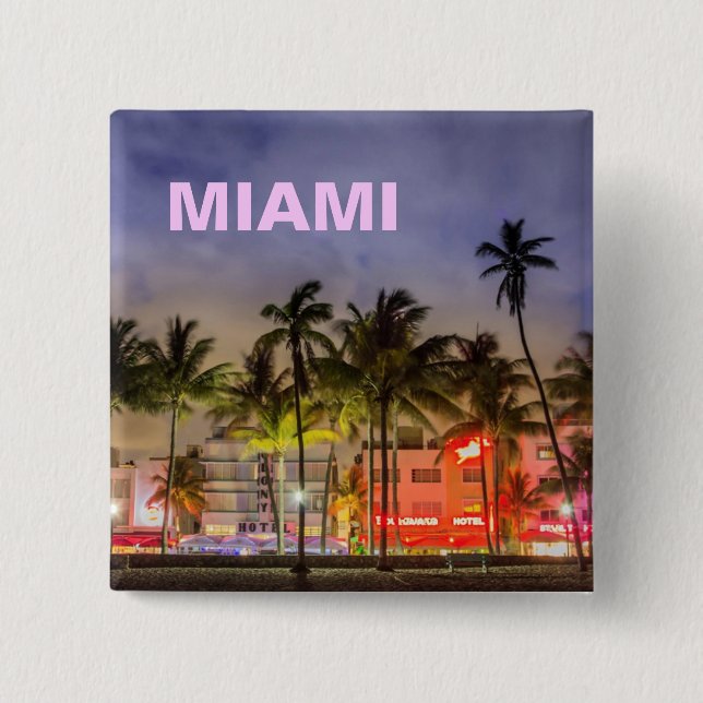 MACARON CARRÉ 5 CM HORIZON DE MIAMI (Devant)
