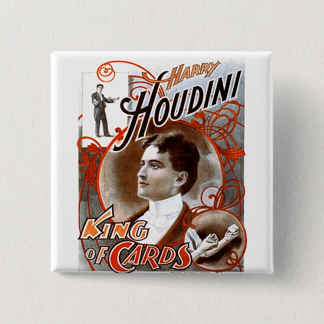 Macaron Carré 5 Cm Houdini - roi des cartes (Devant)