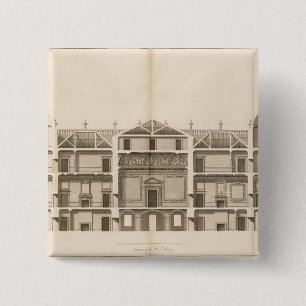 Macaron Carré 5 Cm Houghton Hall : section de l'avant occidental,