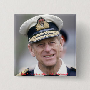 Macaron Carré 5 Cm HRH Le Prince Philip, duc d'Édimbourg