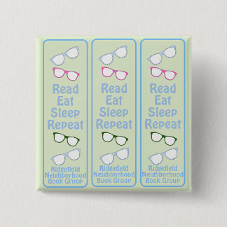 Macaron Carré 5 Cm Humorous Read Eat Sleep Repeat Eyeglasses