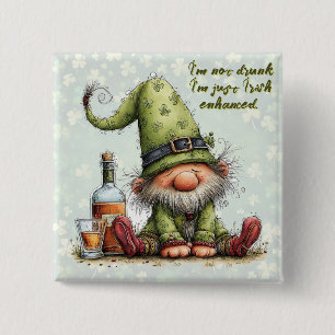 Macaron Carré 5 Cm Humour drôle de la Saint-Patrick